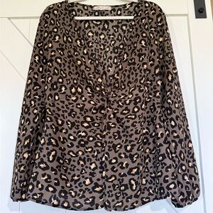 Brown Leopard Print Blouse